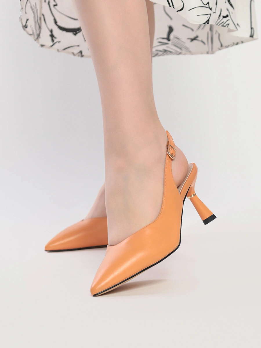 Туфли-слингбэки оранжевого цвета